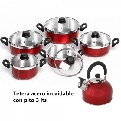 Tetera acero inoxidable con pito 3 lts