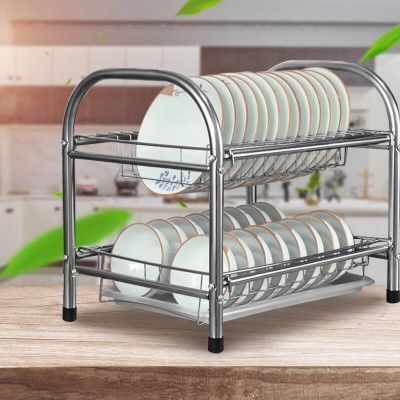 High Quality Stainless Steel Dish Rack 2 Tiers Drying Holder dish dryer rack