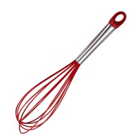 Stainless Steel Handle Non-Stick Colorful Manual Egg Beater, Silicone Kitchen Egg Whisk