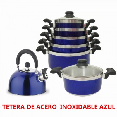 TETERA DE ACERO INOXIDABLE AZUL